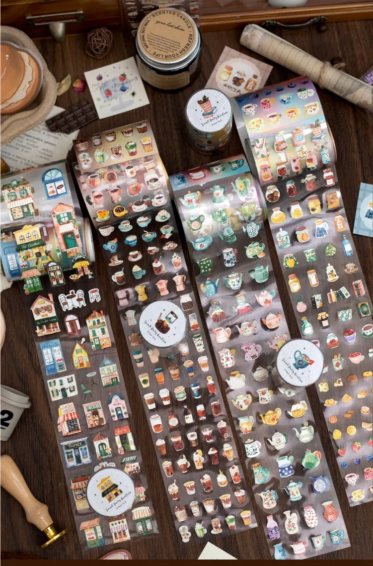 Retro Style Paper Tape 4 Designs 200cm/roll For Gifting Office Home Labeling Scrapbooking Creative DIY Decoration display picture 3