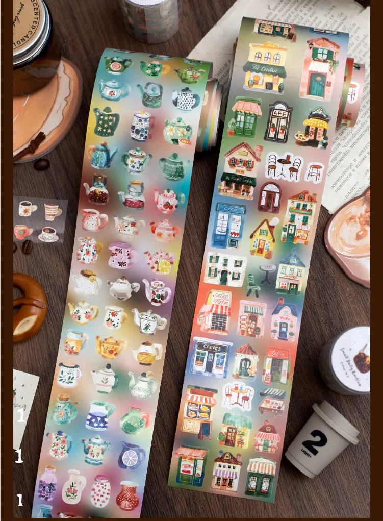 Retro Style Paper Tape 4 Designs 200cm/roll For Gifting Office Home Labeling Scrapbooking Creative DIY Decoration display picture 4