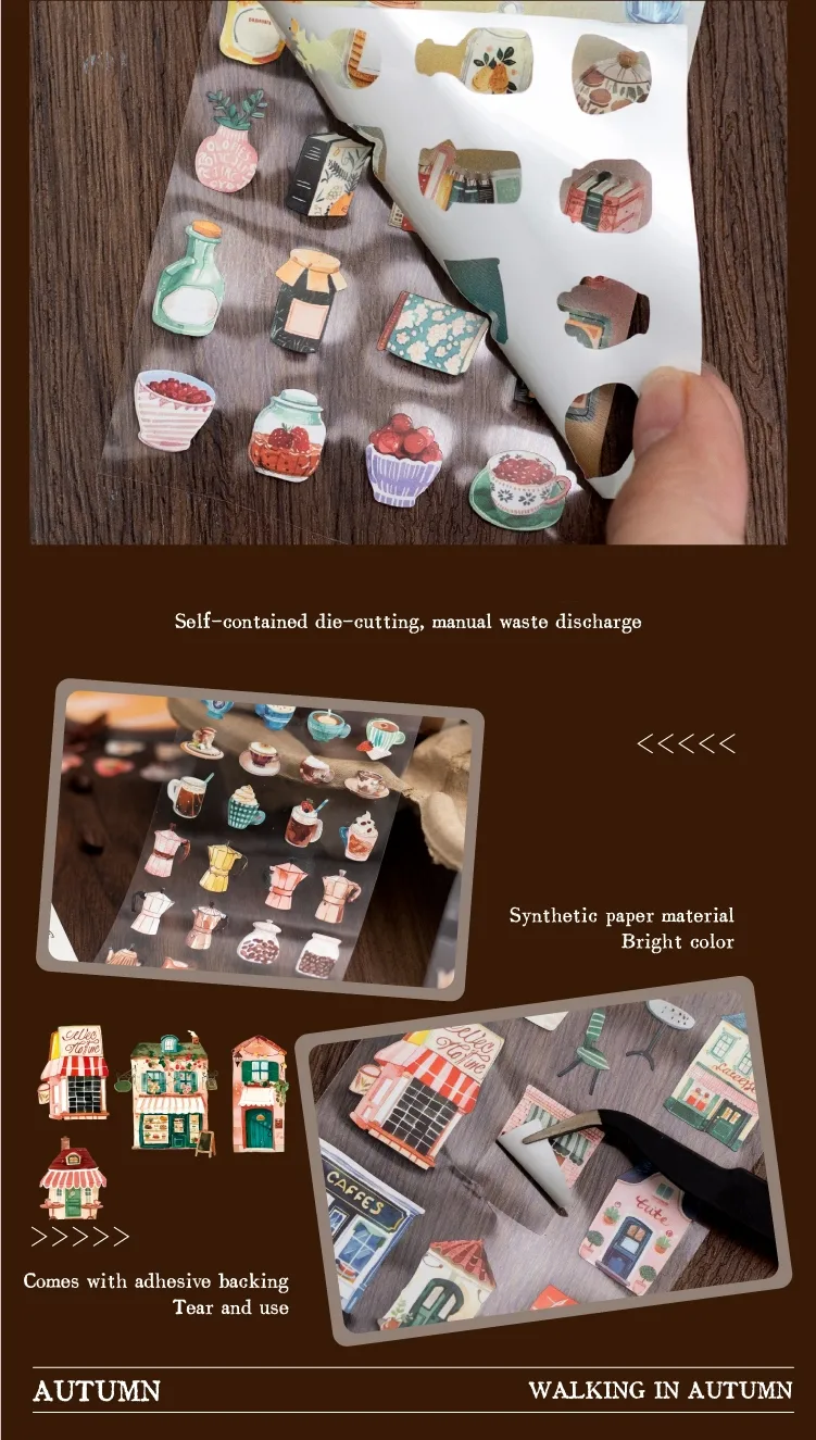 Retro Style Paper Tape 4 Designs 200cm/roll For Gifting Office Home Labeling Scrapbooking Creative DIY Decoration display picture 5