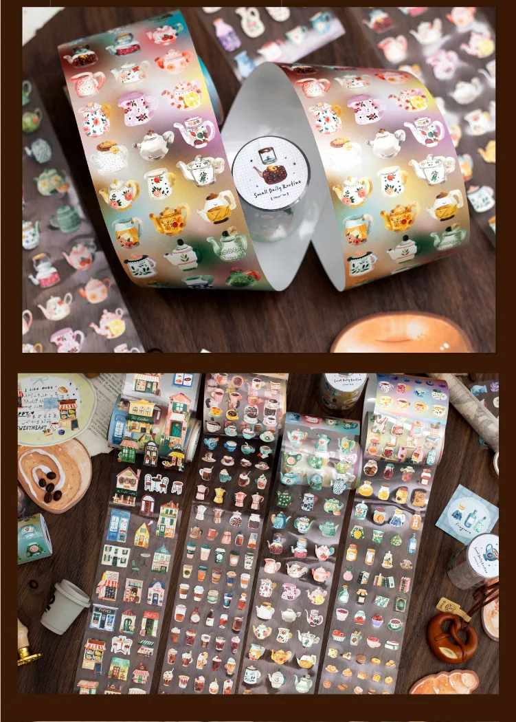Retro Style Paper Tape 4 Designs 200cm/roll For Gifting Office Home Labeling Scrapbooking Creative DIY Decoration display picture 11