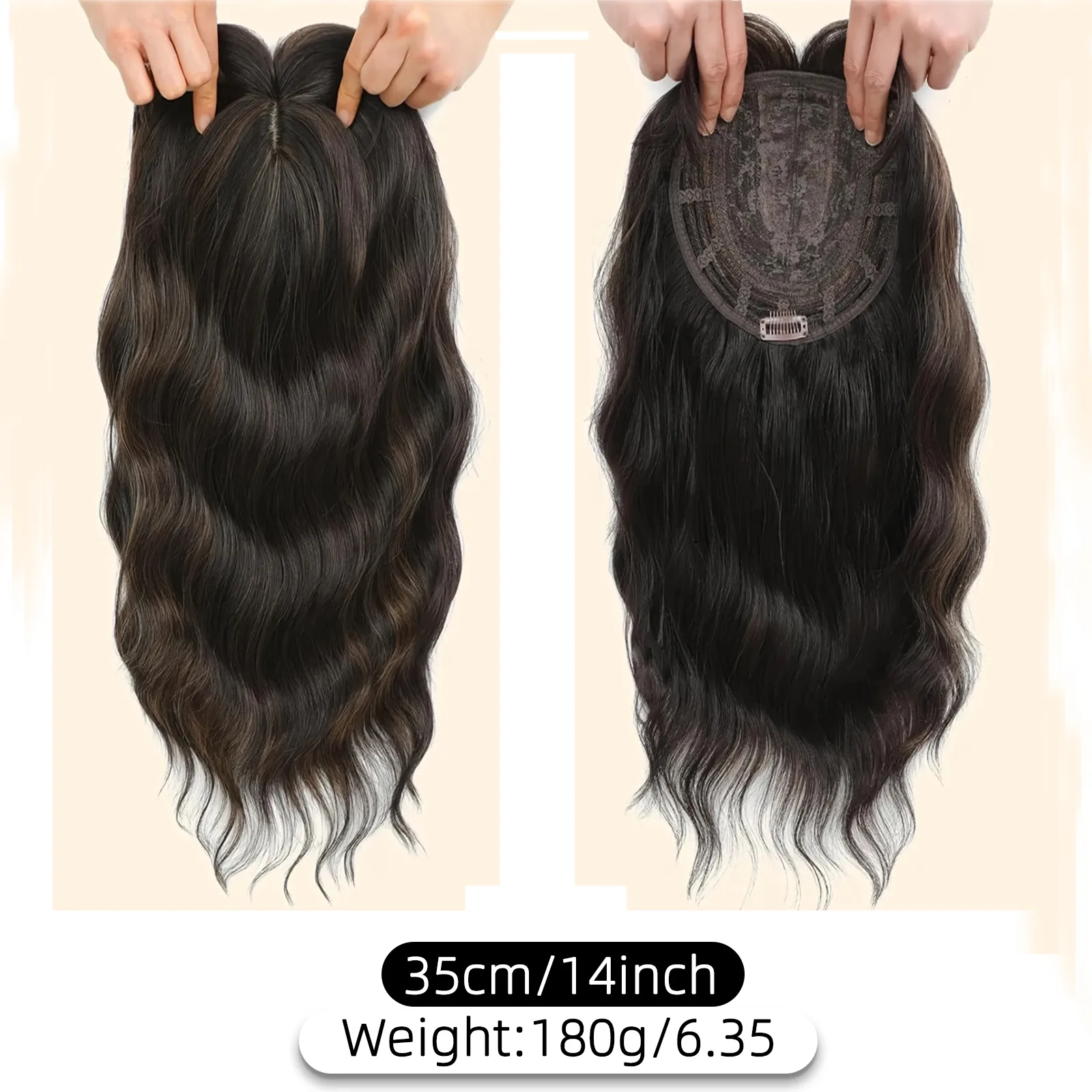 Short Curling Fiber Hair Piece Natural Voluminous Wave Pattern Bangs Hair Extension Block Cover Grey Hair Fake Hair Piece display picture 4