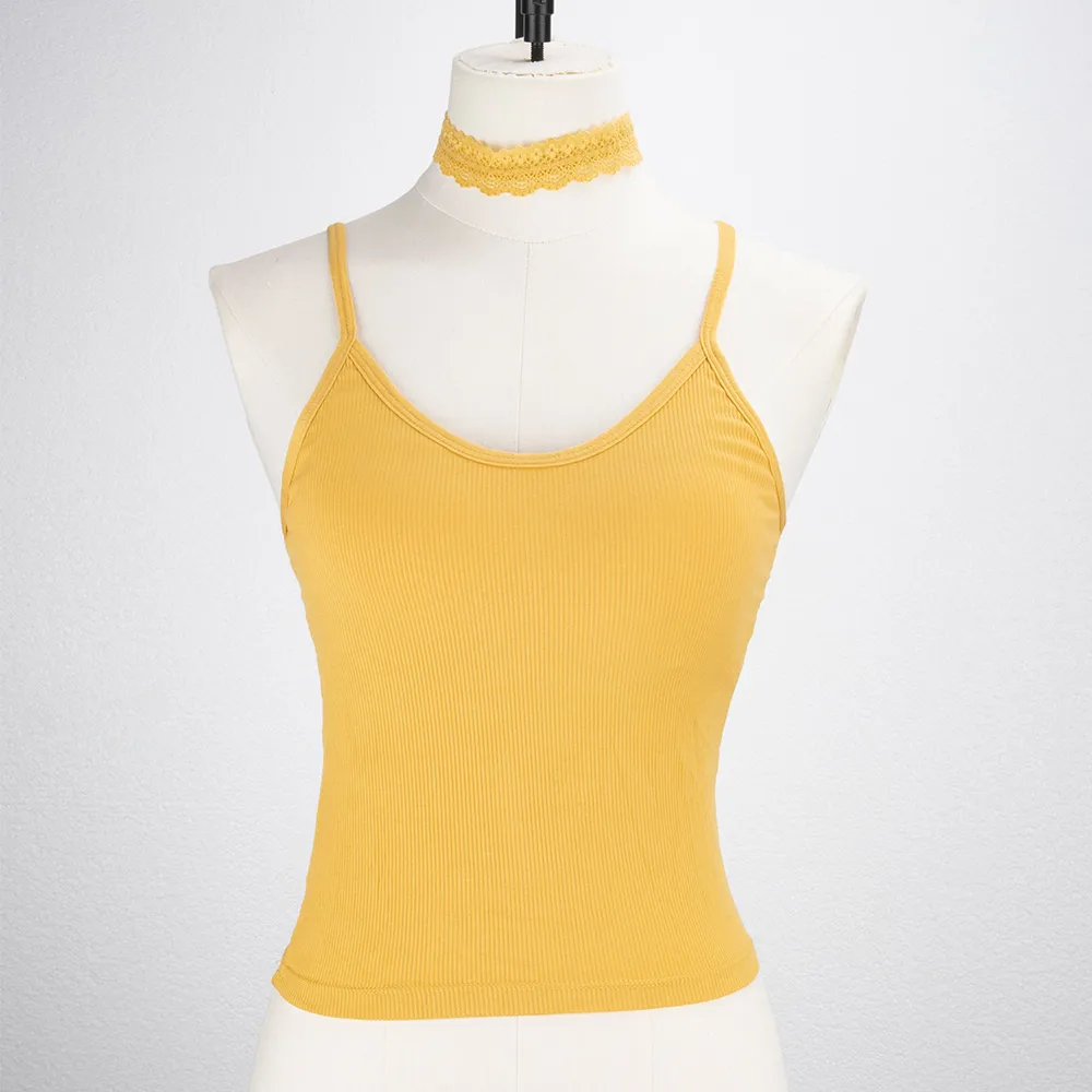 Ladies Lace Halter Neck Removable Strap Vest Sexy Style Casual Daily Pure Color Polyester Lycra Fabric Summer Season display picture 6