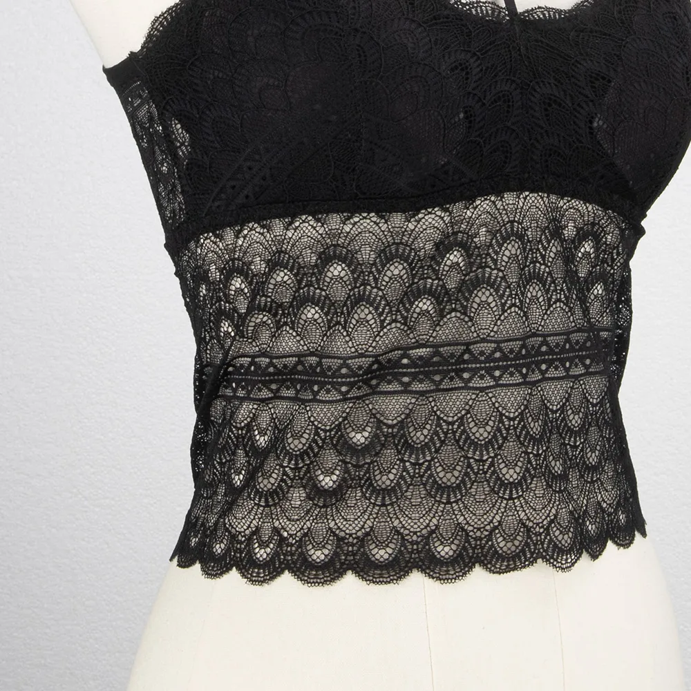 Ladies Lace Backless Detachable Bra Tank Nylon Spandex Summer Sexy Style Underwear Suitable For Daily Wear And Outerwear display picture 6