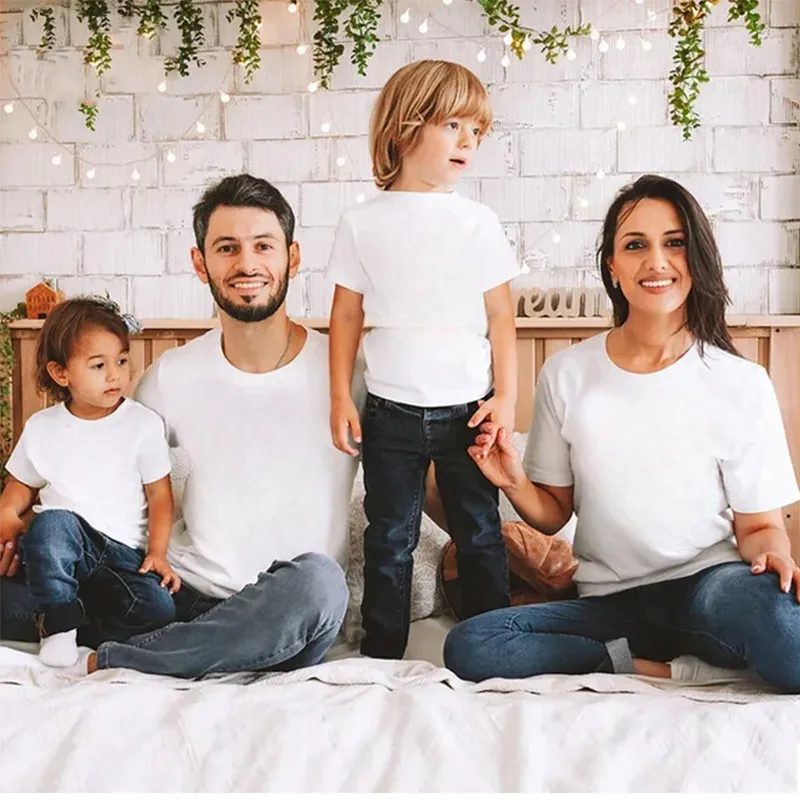 Customized Matching Family T-shirts Street Style Round Neck Short Sleeve Cotton Patriotic Design For Daily And Independence Day display picture 19