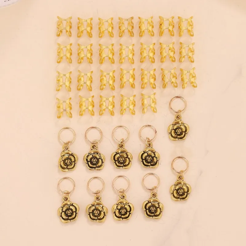 African Braids Hair Accessories Decorative Hair Clips Fake Hair Flowers Twist Spring Hollow Braids Festive Alloy Hairpins display picture 3