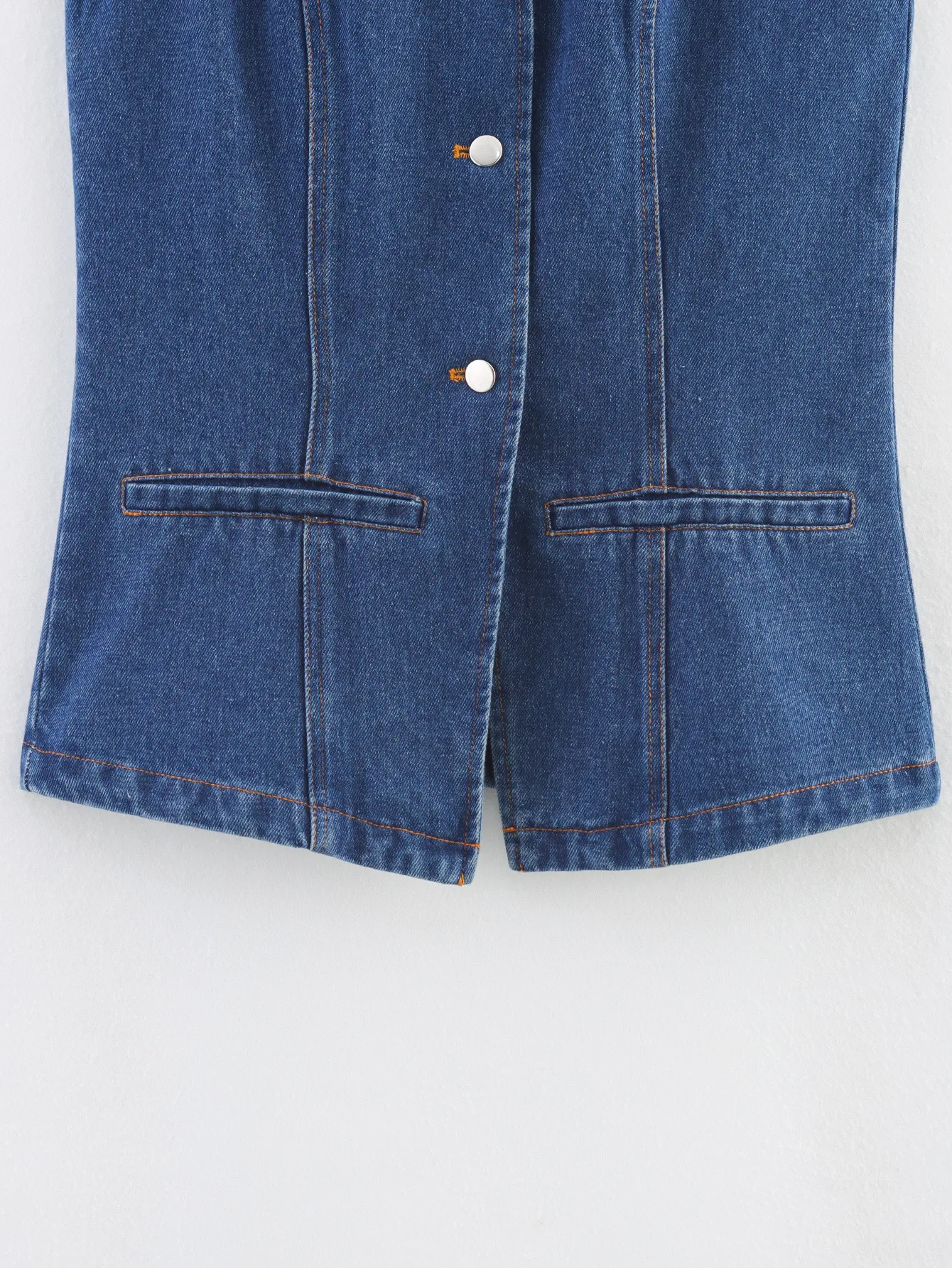 Fashionable Versatile Women's Denim Vest Top Selling European Women's Clothing Retro Style Solid Color Single Button Design display picture 8