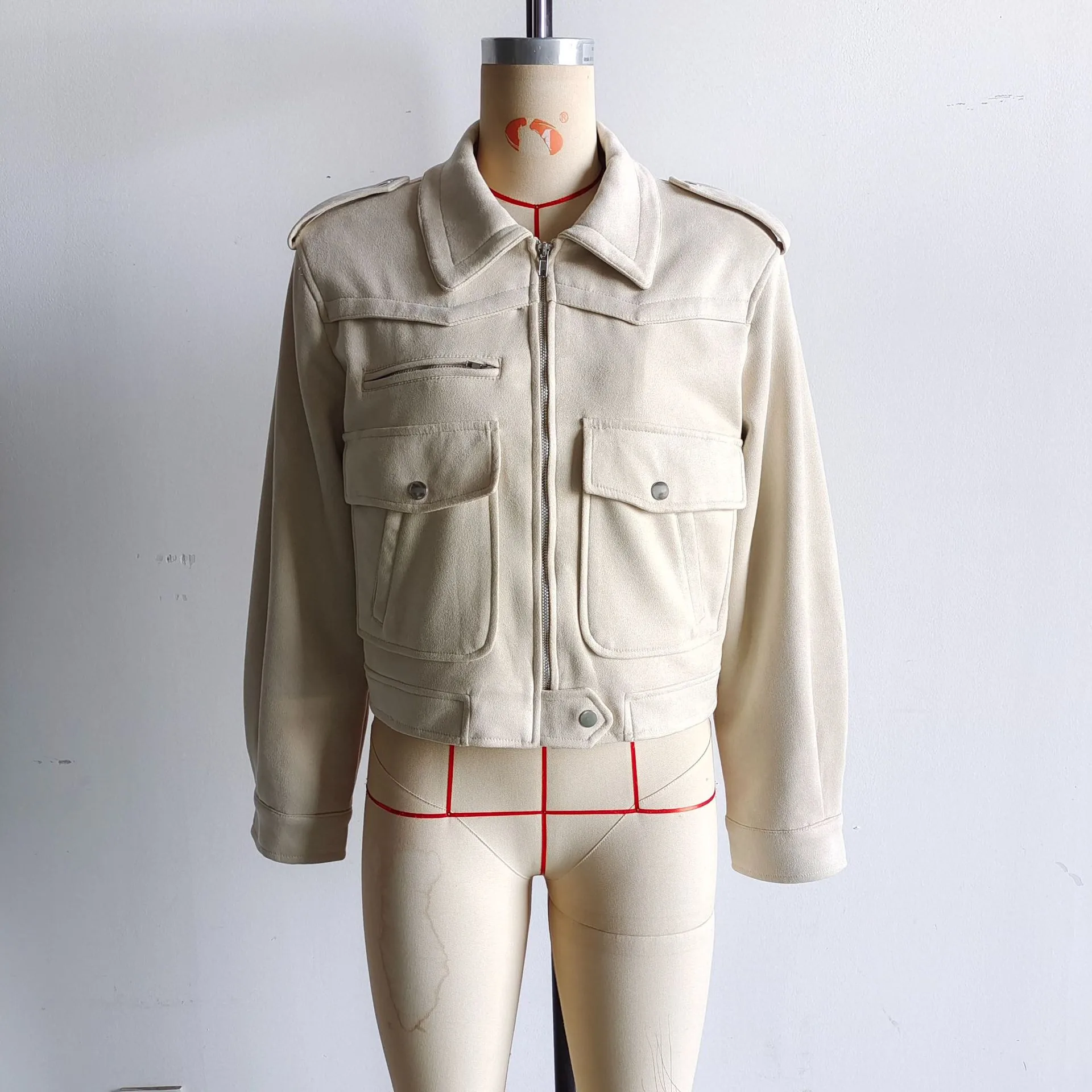 European Style Suede Jacket Outerwear Women's College Fresh Sweet Loose Fit Long Sleeve Vintage Style Fashion Outerwear display picture 9