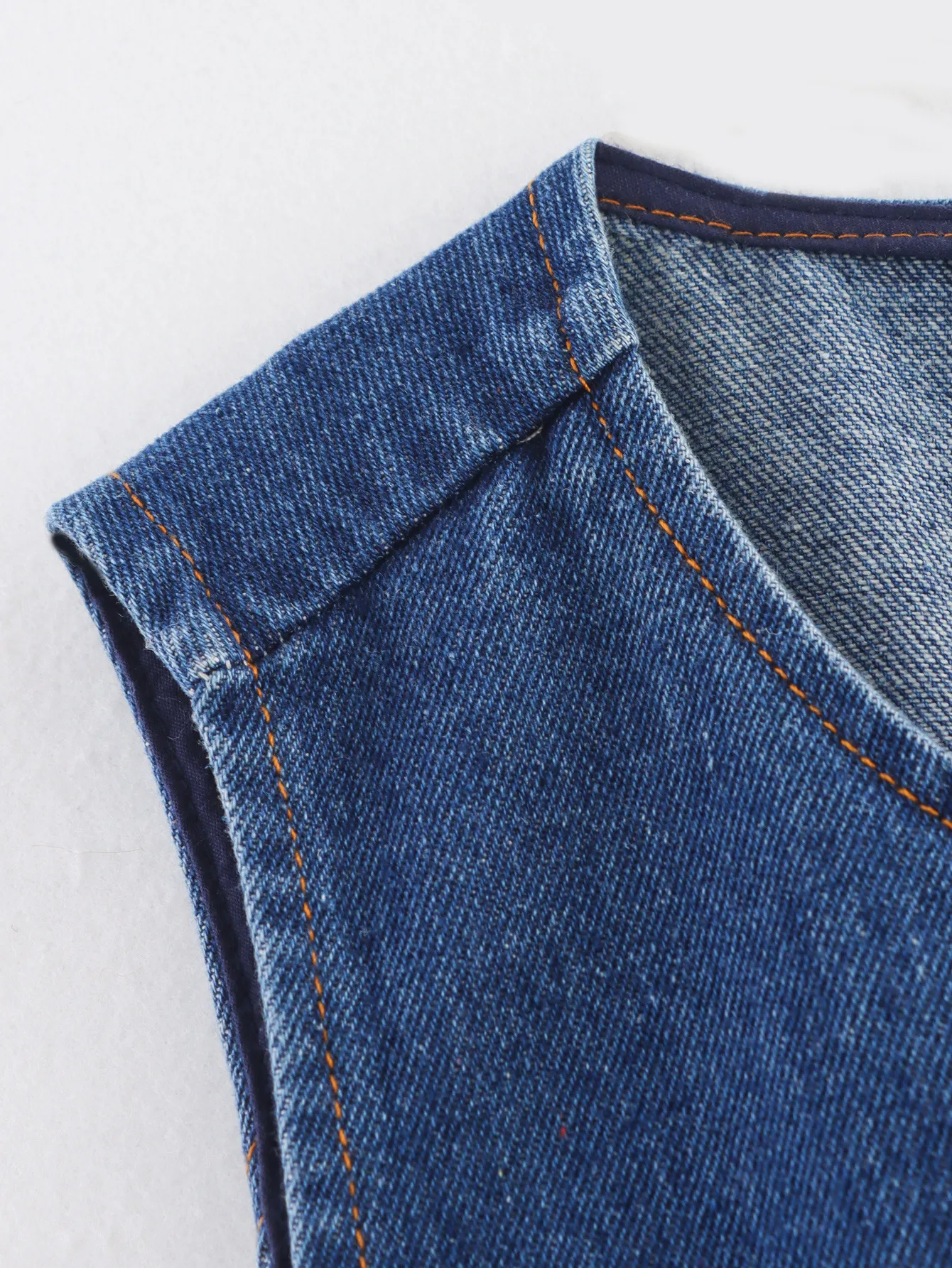 Fashionable Versatile Women's Denim Vest Top Selling European Women's Clothing Retro Style Solid Color Single Button Design display picture 10