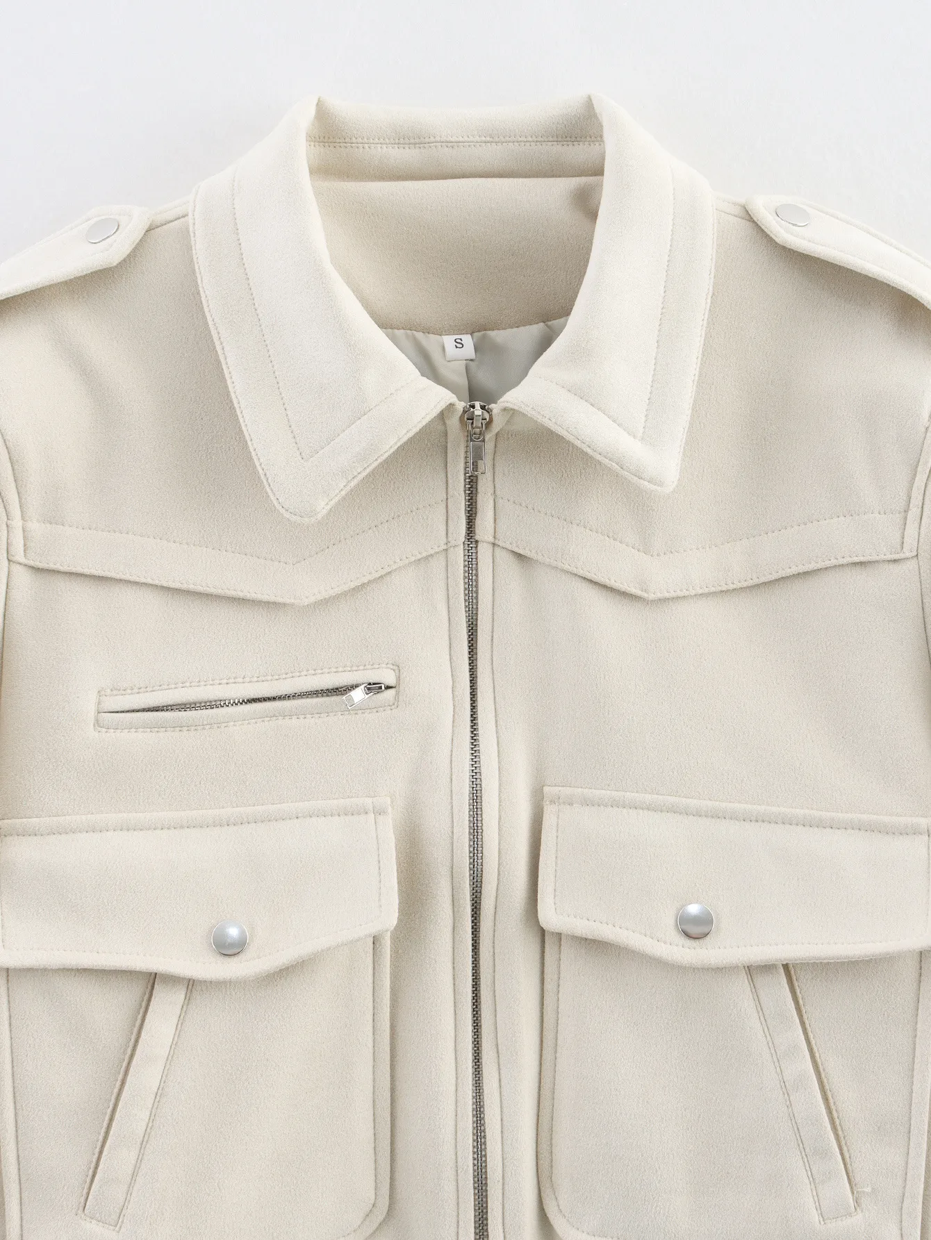 European Style Suede Jacket Outerwear Women's College Fresh Sweet Loose Fit Long Sleeve Vintage Style Fashion Outerwear display picture 12