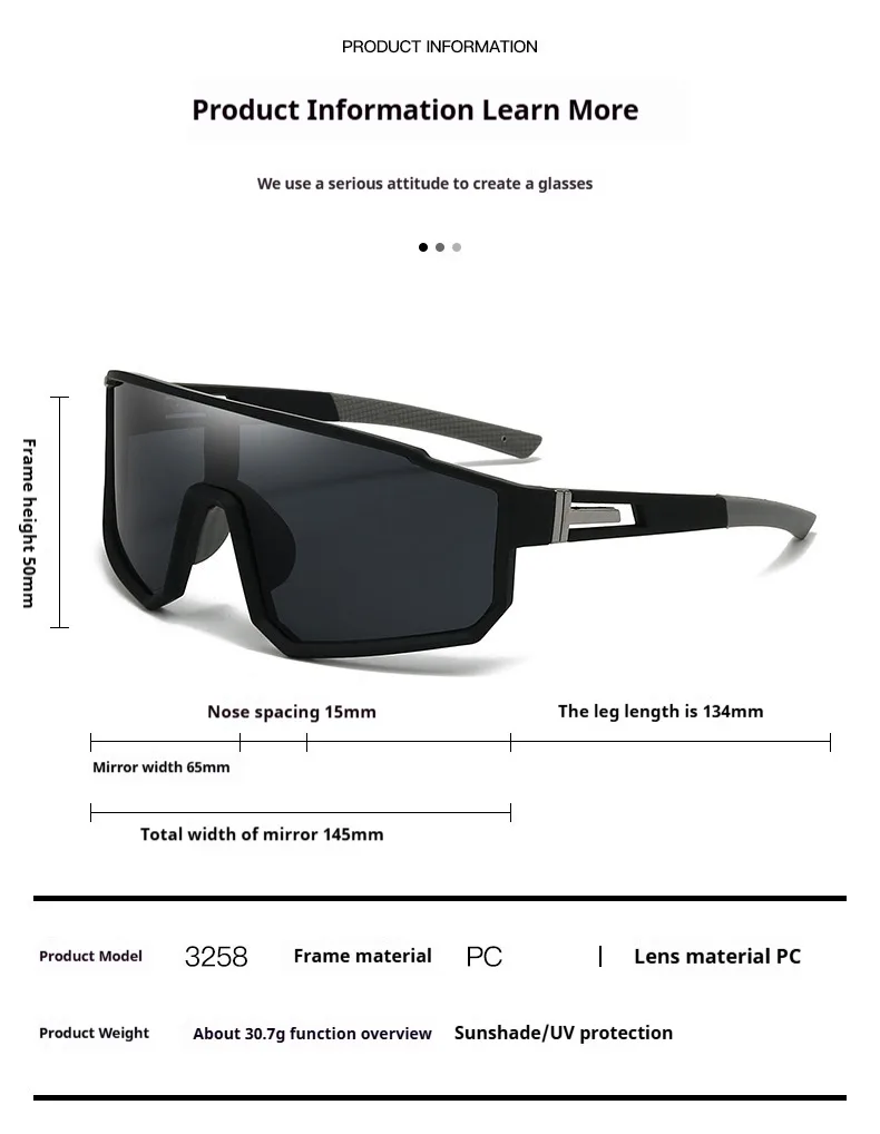 New  Large-Frame Cycling Glasses For Men, Outdoor Sports Windproof Sunglasses For Women, Mountaineering One-Piece Goggles, Ski Goggles display picture 1