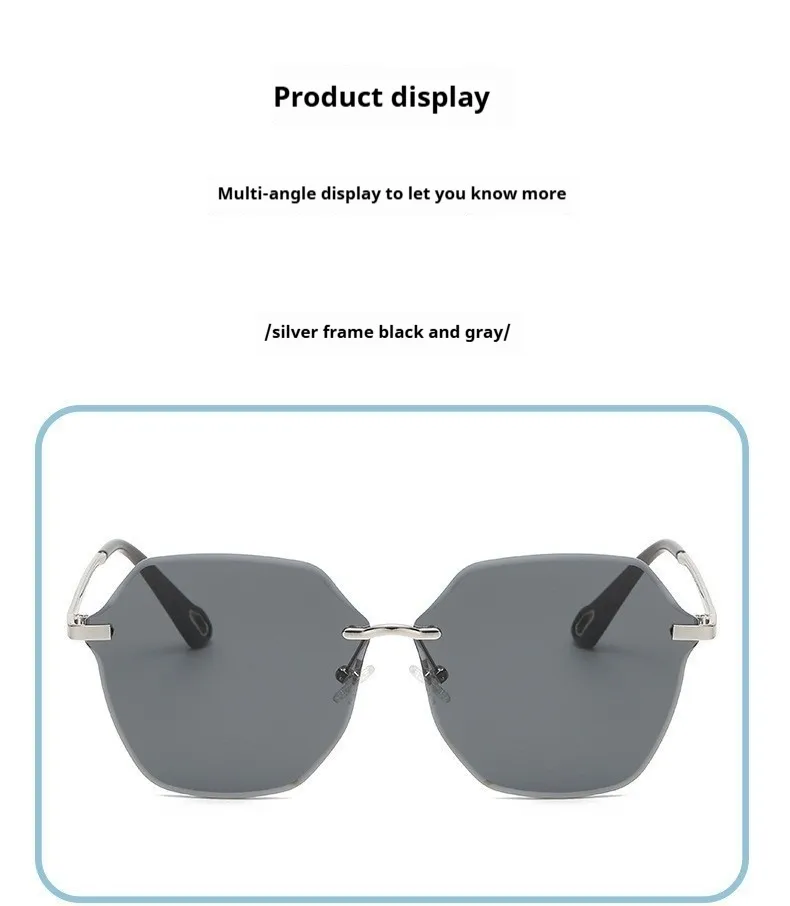 New  Fashion Gradient Frameless Sunglasses For Women, Street Style Sunglasses For Men, Personalized Ins Style Sun Protection Glasses display picture 2