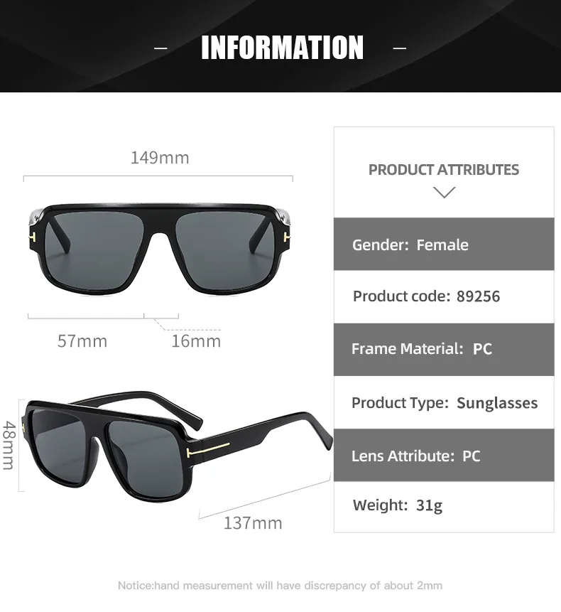 New TF Pilot Large Frame Sunglasses Men's  Fashion Toad Sunglasses Foreign Trade Fashion Wear Retro Glasses display picture 6