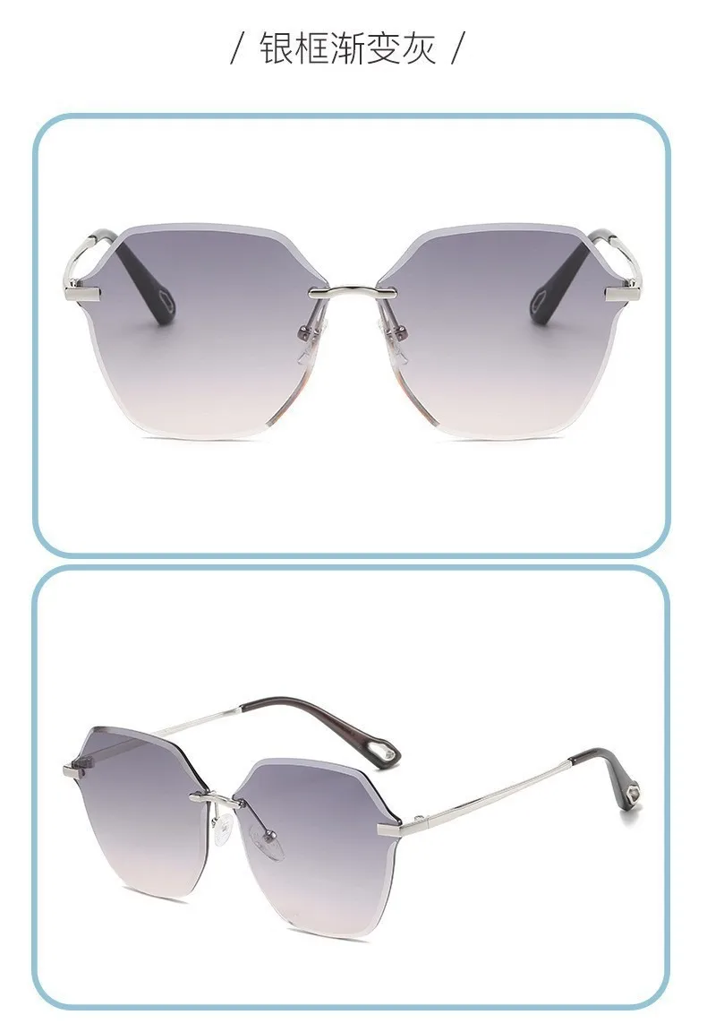 New  Fashion Gradient Frameless Sunglasses For Women, Street Style Sunglasses For Men, Personalized Ins Style Sun Protection Glasses display picture 3