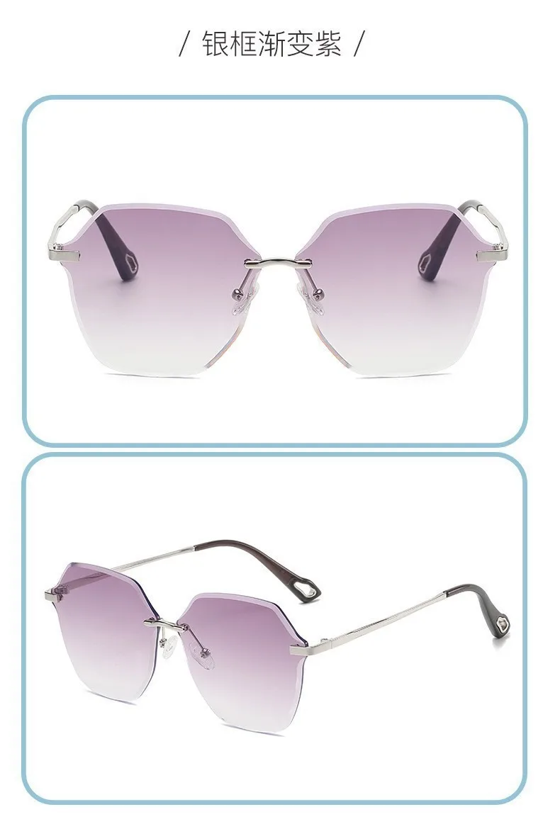 New  Fashion Gradient Frameless Sunglasses For Women, Street Style Sunglasses For Men, Personalized Ins Style Sun Protection Glasses display picture 4