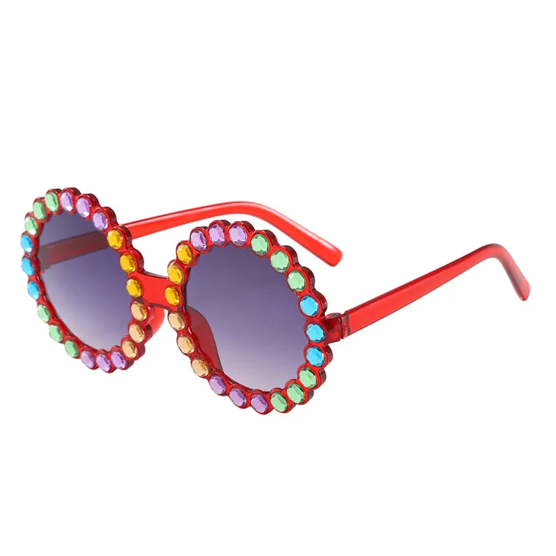 Hot-Selling Sunglasses Color Film Color Diamond Sunflower Sunglasses Colorful Children's Glasses display picture 2