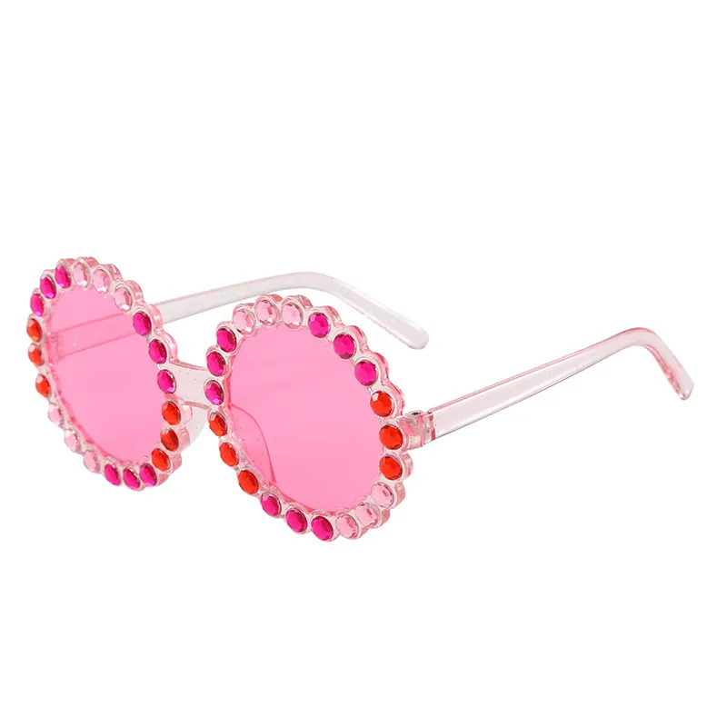 Hot-Selling Sunglasses Color Film Color Diamond Sunflower Sunglasses Colorful Children's Glasses display picture 4