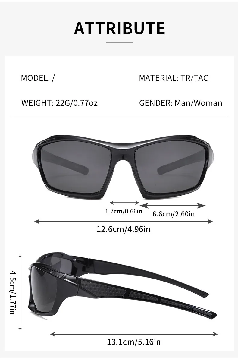 New  Men's Cycling Sports Polarized Sunglasses Outdoor Fishing And Driving Color Film Color-Changing Sunglasses In Stock display picture 7