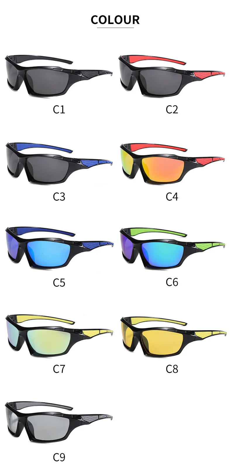 New  Men's Cycling Sports Polarized Sunglasses Outdoor Fishing And Driving Color Film Color-Changing Sunglasses In Stock display picture 8