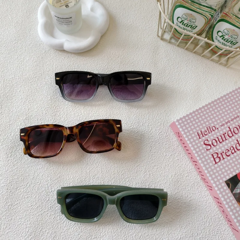 Exaggerated Street Leopard UV400 Protection Resin Square Quadrilateral Full Frame Glasses display picture 4