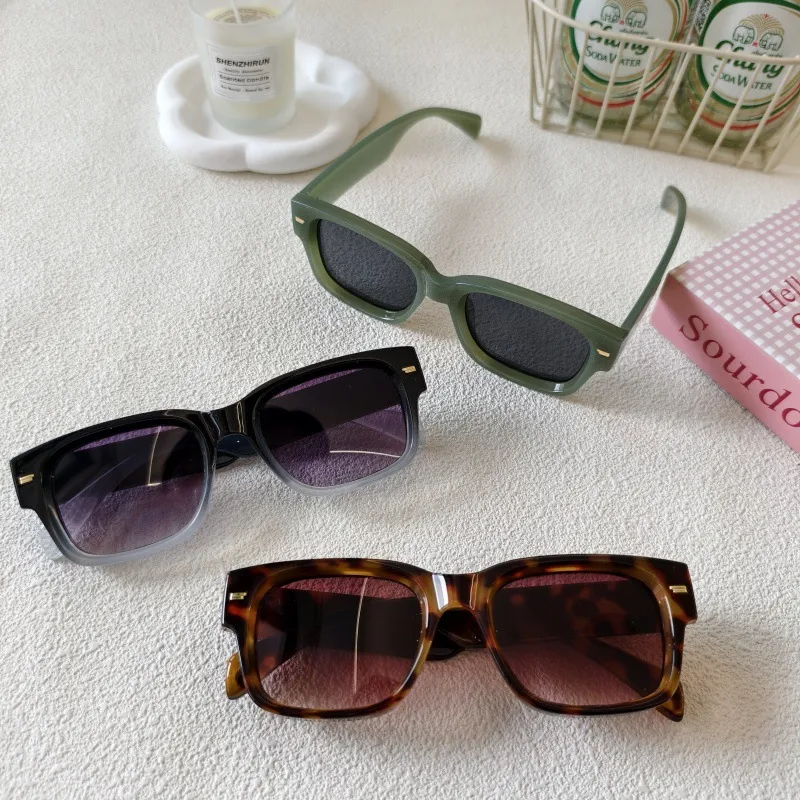 Exaggerated Street Leopard UV400 Protection Resin Square Quadrilateral Full Frame Glasses display picture 5