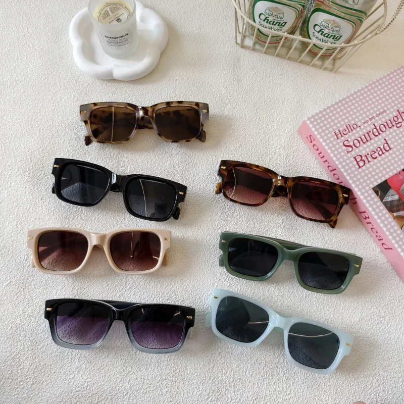 Exaggerated Street Leopard UV400 Protection Resin Square Quadrilateral Full Frame Glasses display picture 1