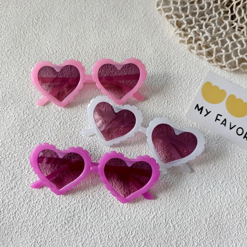 Sweet Simple Style Heart Shape UV400 Protection Resin Special-Shaped Mirror Full Frame Glasses display picture 3
