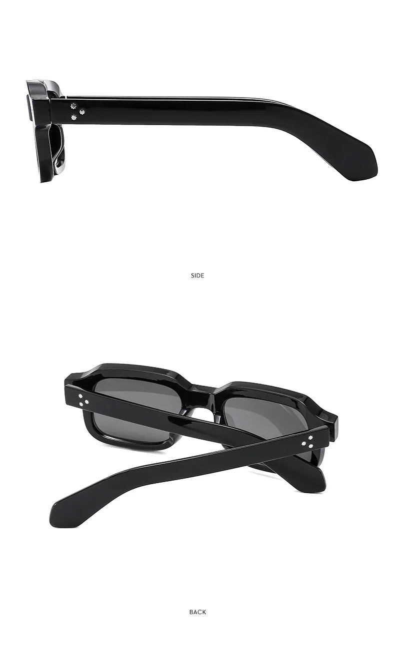 Hip-Hop Retro Streetwear Sunglasses PC UV400 Protection Square Full Frame Glasses display picture 10
