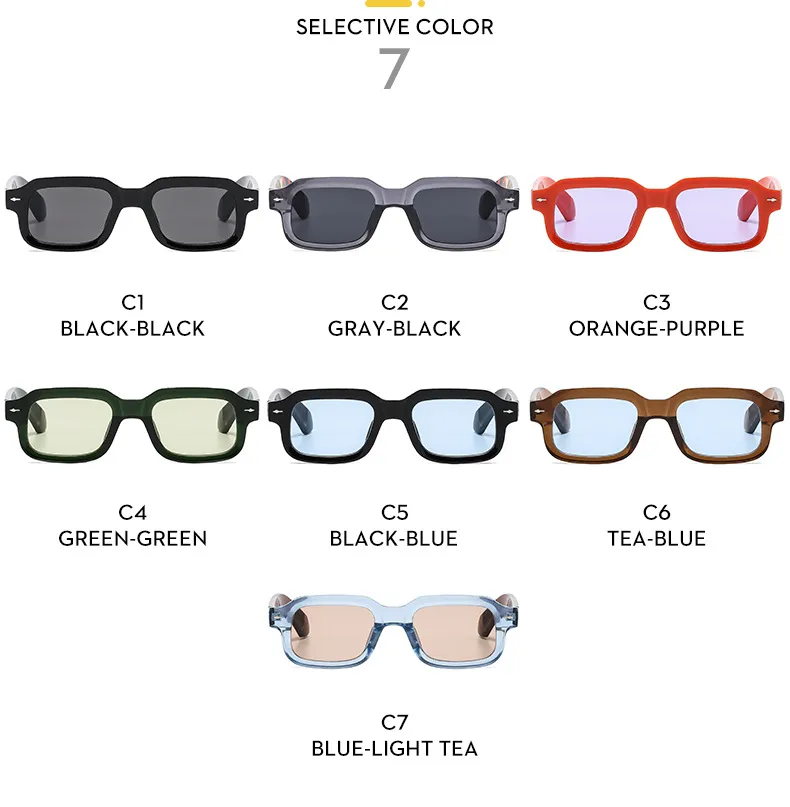 Hip-Hop Retro Streetwear Sunglasses PC UV400 Protection Square Full Frame Glasses display picture 8