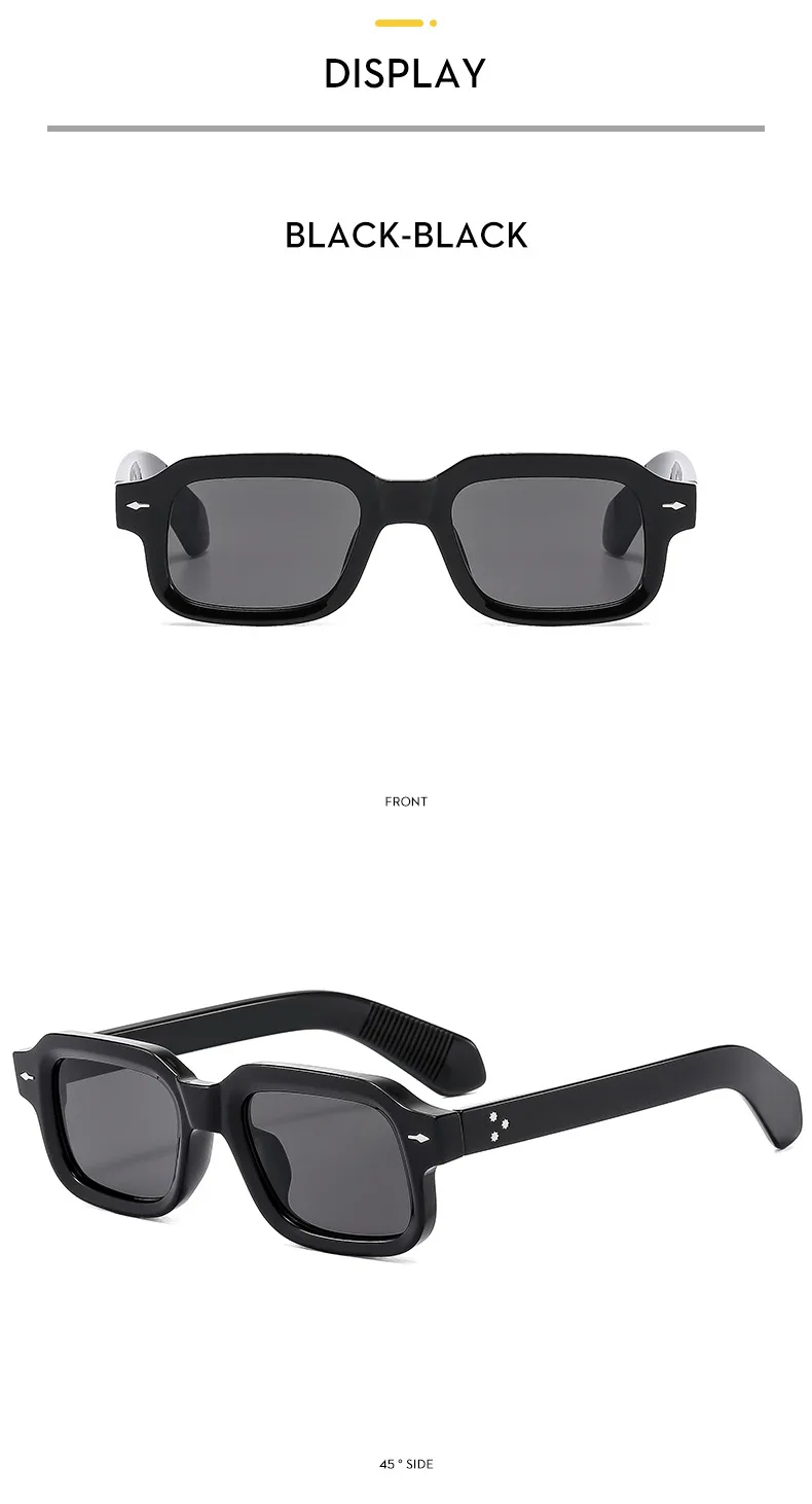 Hip-Hop Retro Streetwear Sunglasses PC UV400 Protection Square Full Frame Glasses display picture 9