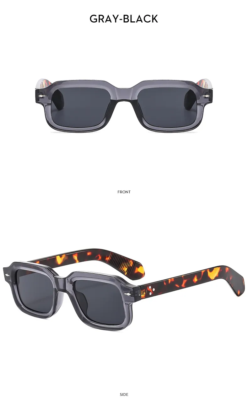 Hip-Hop Retro Streetwear Sunglasses PC UV400 Protection Square Full Frame Glasses display picture 11