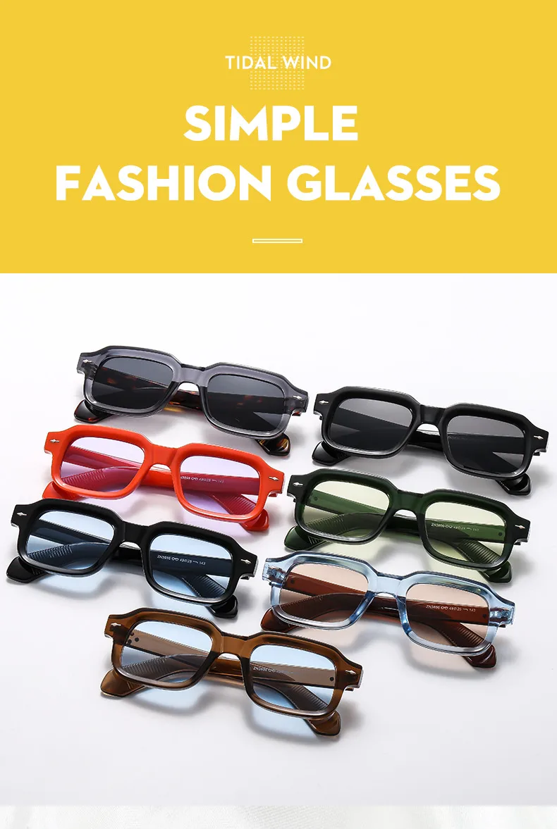 Hip-Hop Retro Streetwear Sunglasses PC UV400 Protection Square Full Frame Glasses display picture 1
