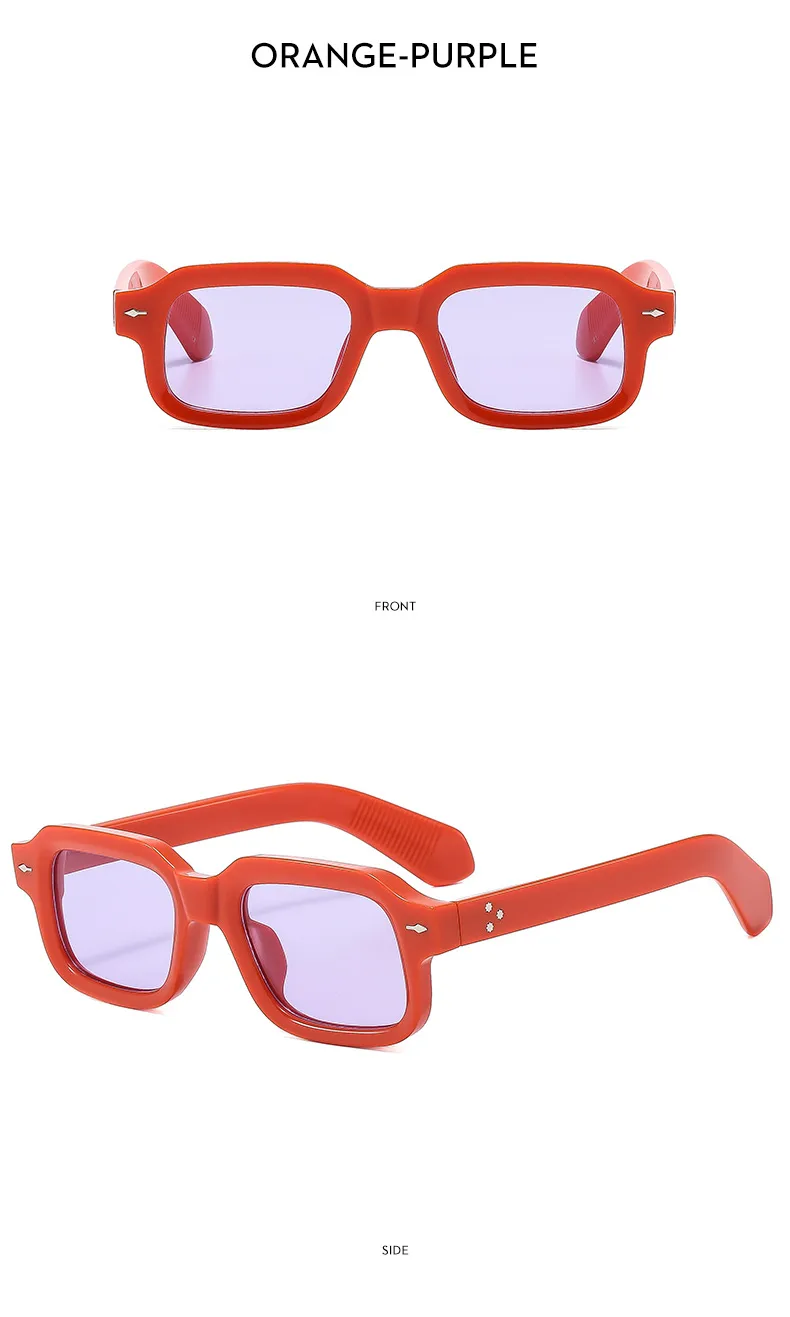 Hip-Hop Retro Streetwear Sunglasses PC UV400 Protection Square Full Frame Glasses display picture 12