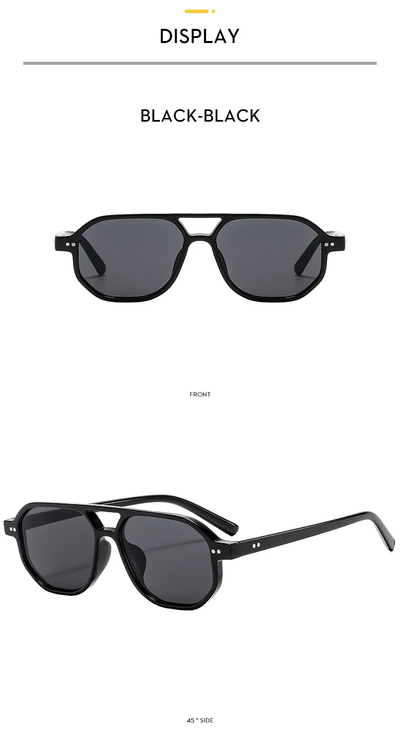 Casual Retro Simple Style Sunglasses PC UV400 Protection Polygon Avaitor Full Frame Glasses display picture 9