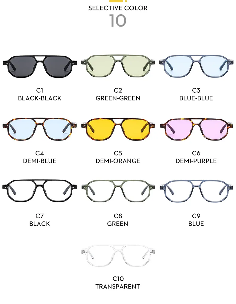 Casual Retro Simple Style Sunglasses PC UV400 Protection Polygon Avaitor Full Frame Glasses display picture 8