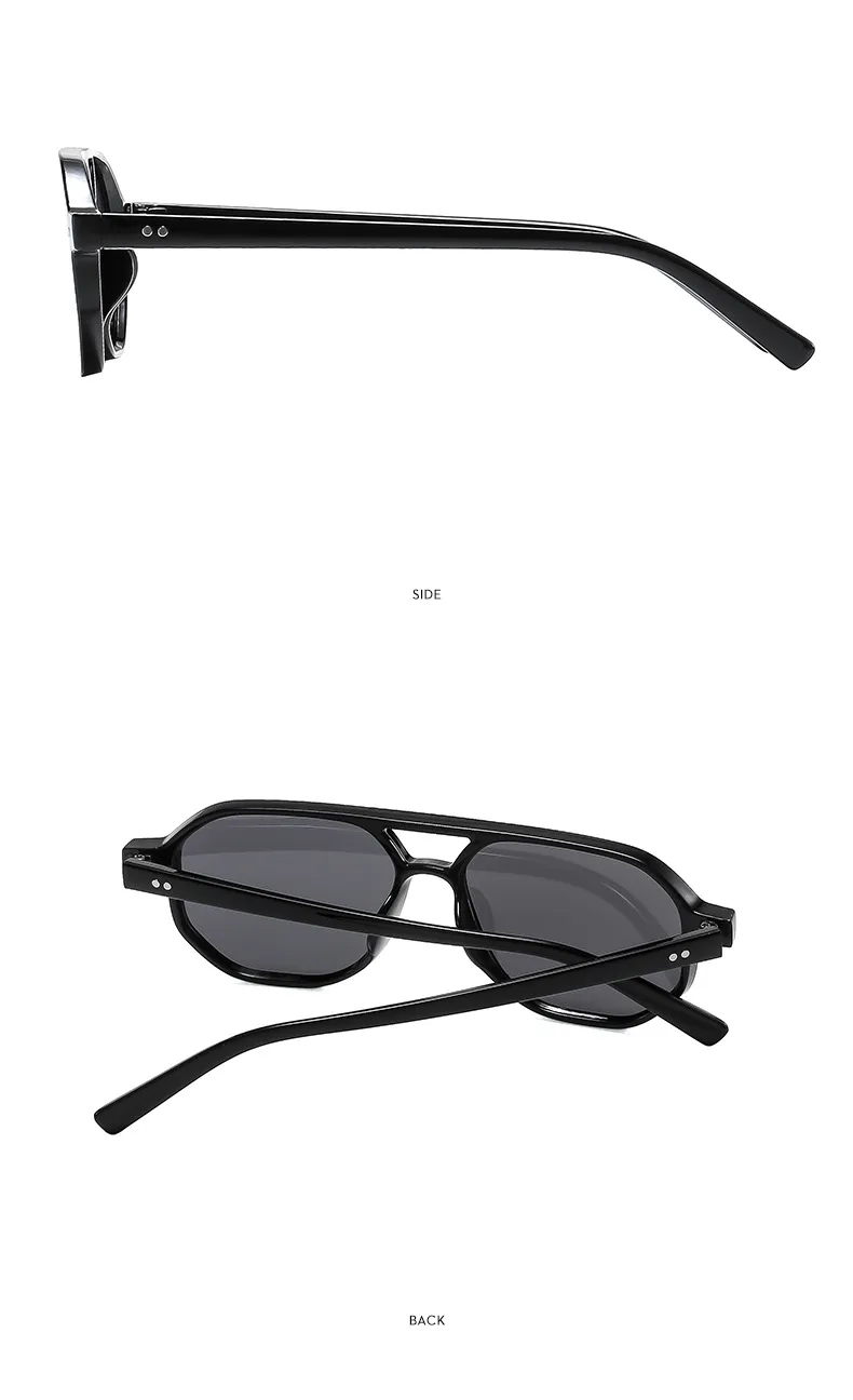Casual Retro Simple Style Sunglasses PC UV400 Protection Polygon Avaitor Full Frame Glasses display picture 10