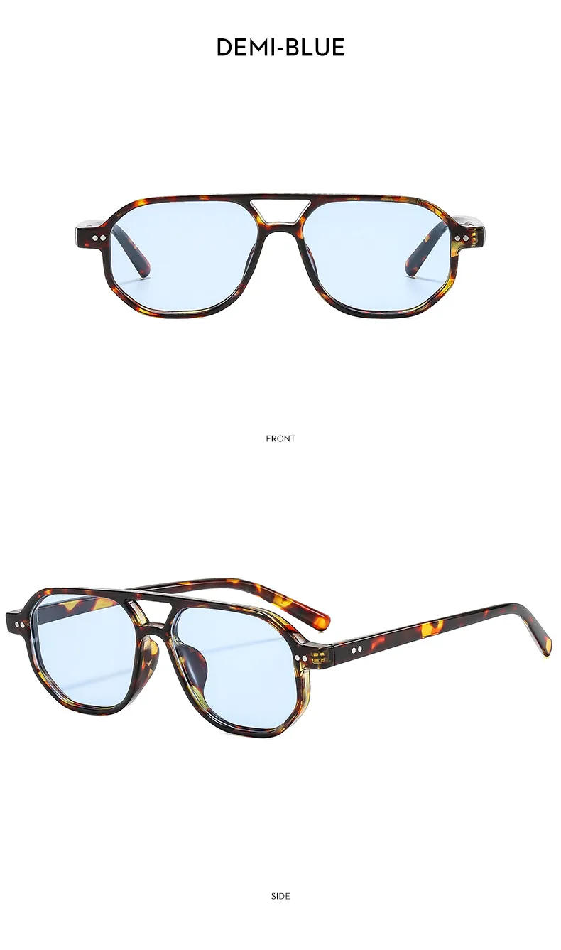 Casual Retro Simple Style Sunglasses PC UV400 Protection Polygon Avaitor Full Frame Glasses display picture 13