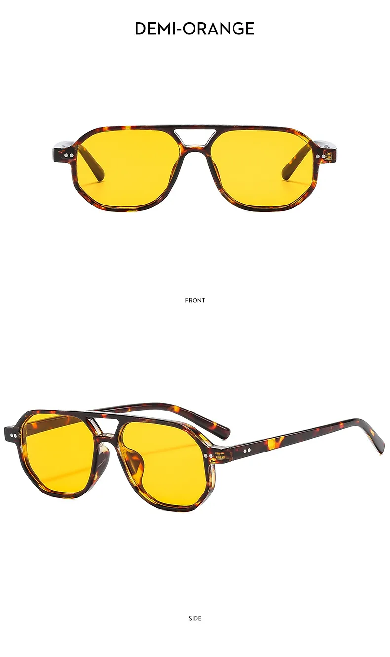 Casual Retro Simple Style Sunglasses PC UV400 Protection Polygon Avaitor Full Frame Glasses display picture 14
