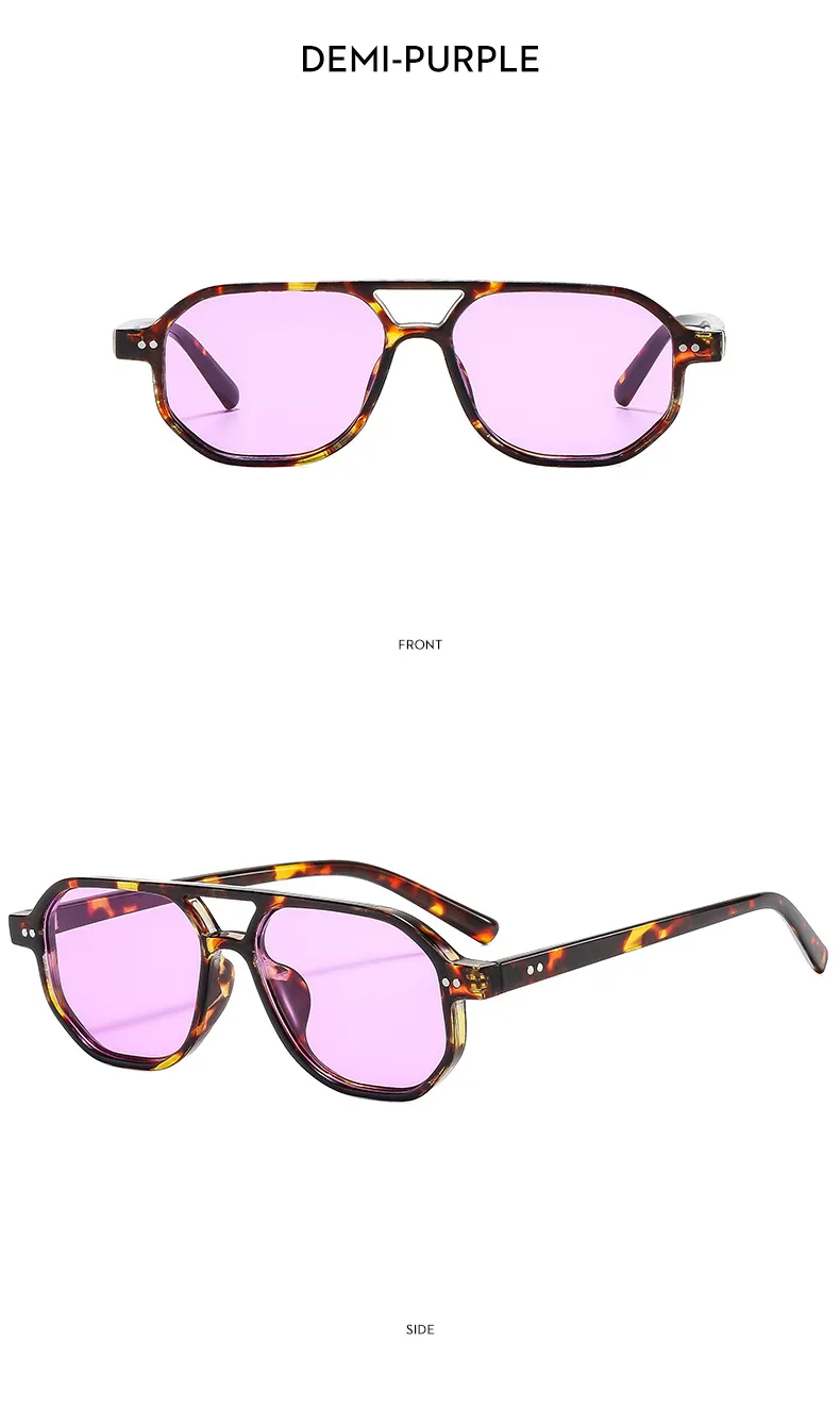 Casual Retro Simple Style Sunglasses PC UV400 Protection Polygon Avaitor Full Frame Glasses display picture 15