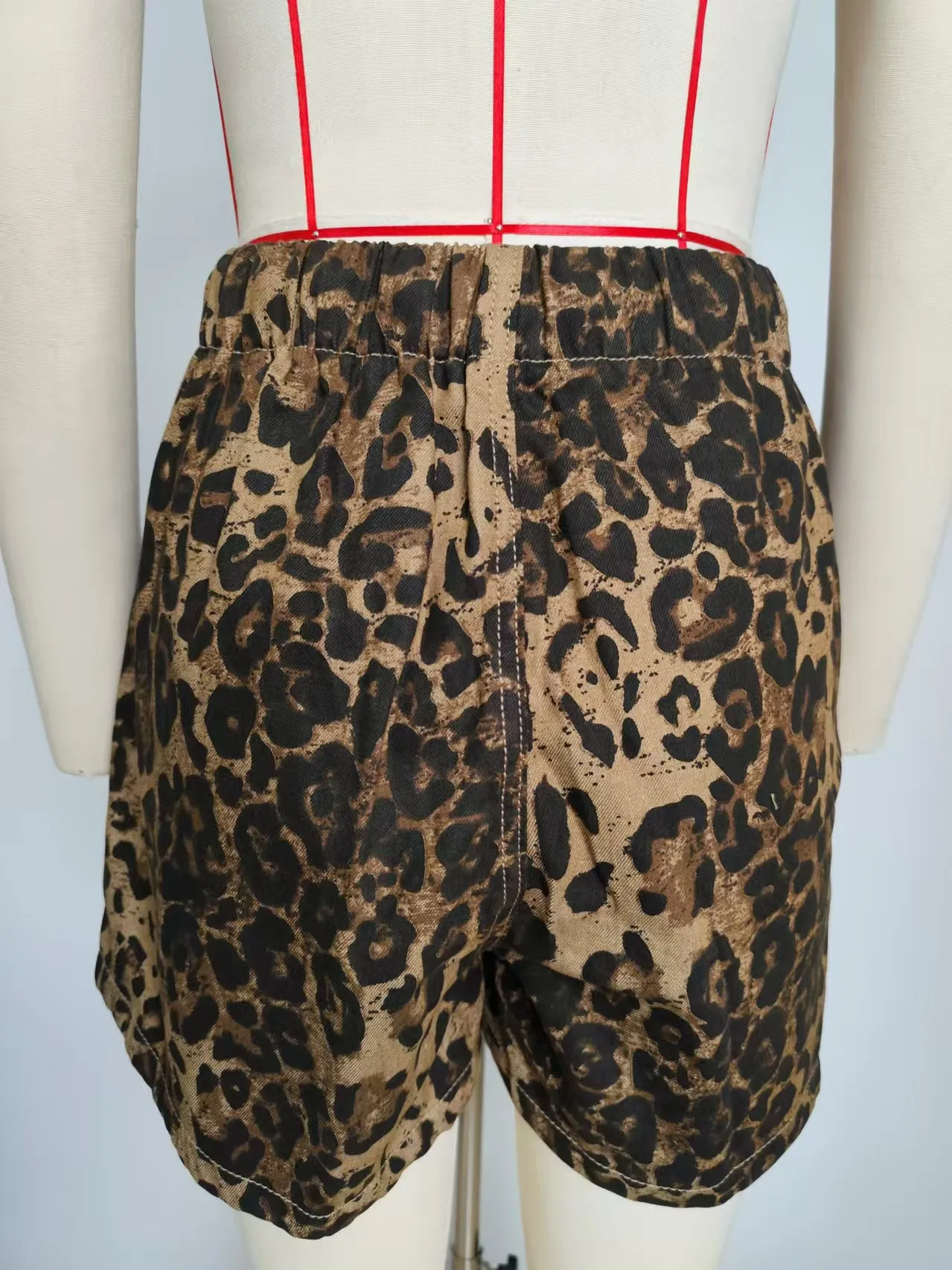 Women's Clothing Summer New  Independent Station Washed Leopard Denim Bow Suit Vest Shorts display picture 18