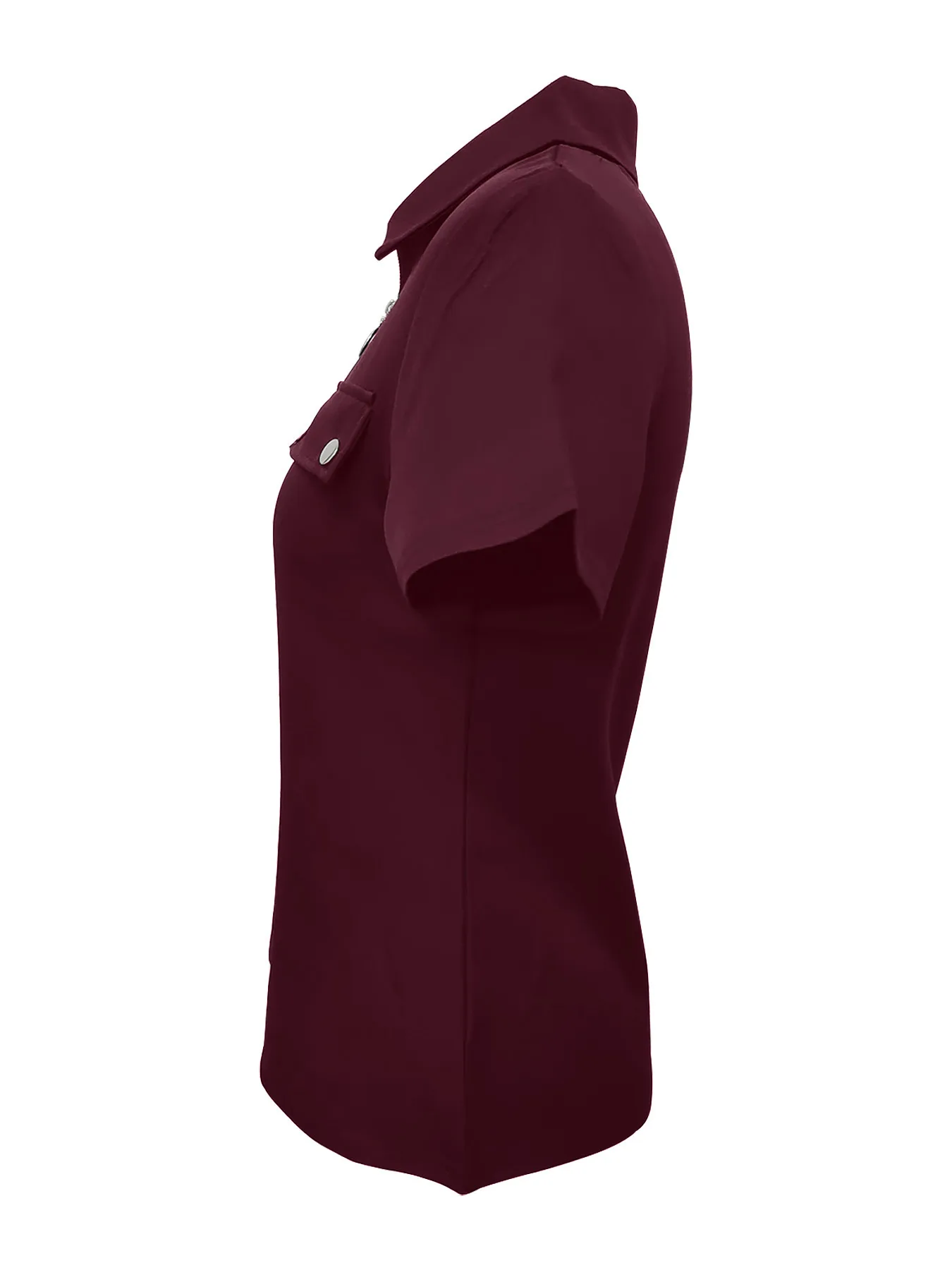 New Spring And Summer Solid Color Zipper Shirt Button Top Women Fashion Casual T-shirt Women's Clothing display picture 11