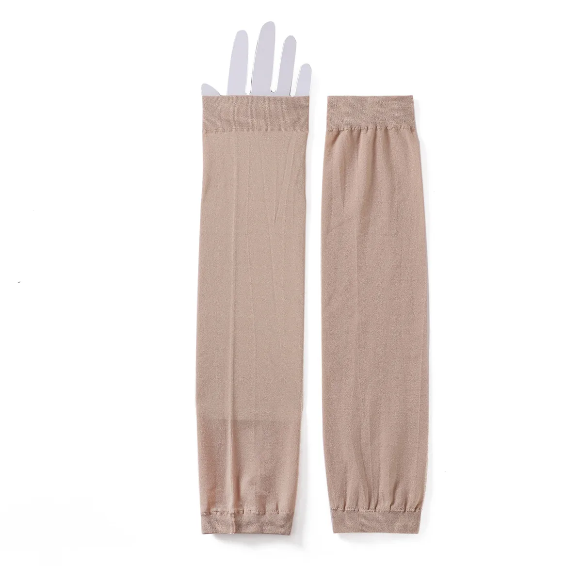 Summer Arab Women's Base Sleeve Solid Color Flat Mouth Elastic Ice Sleeve UV-resistant Thin Sun-protection Sleeve display picture 6