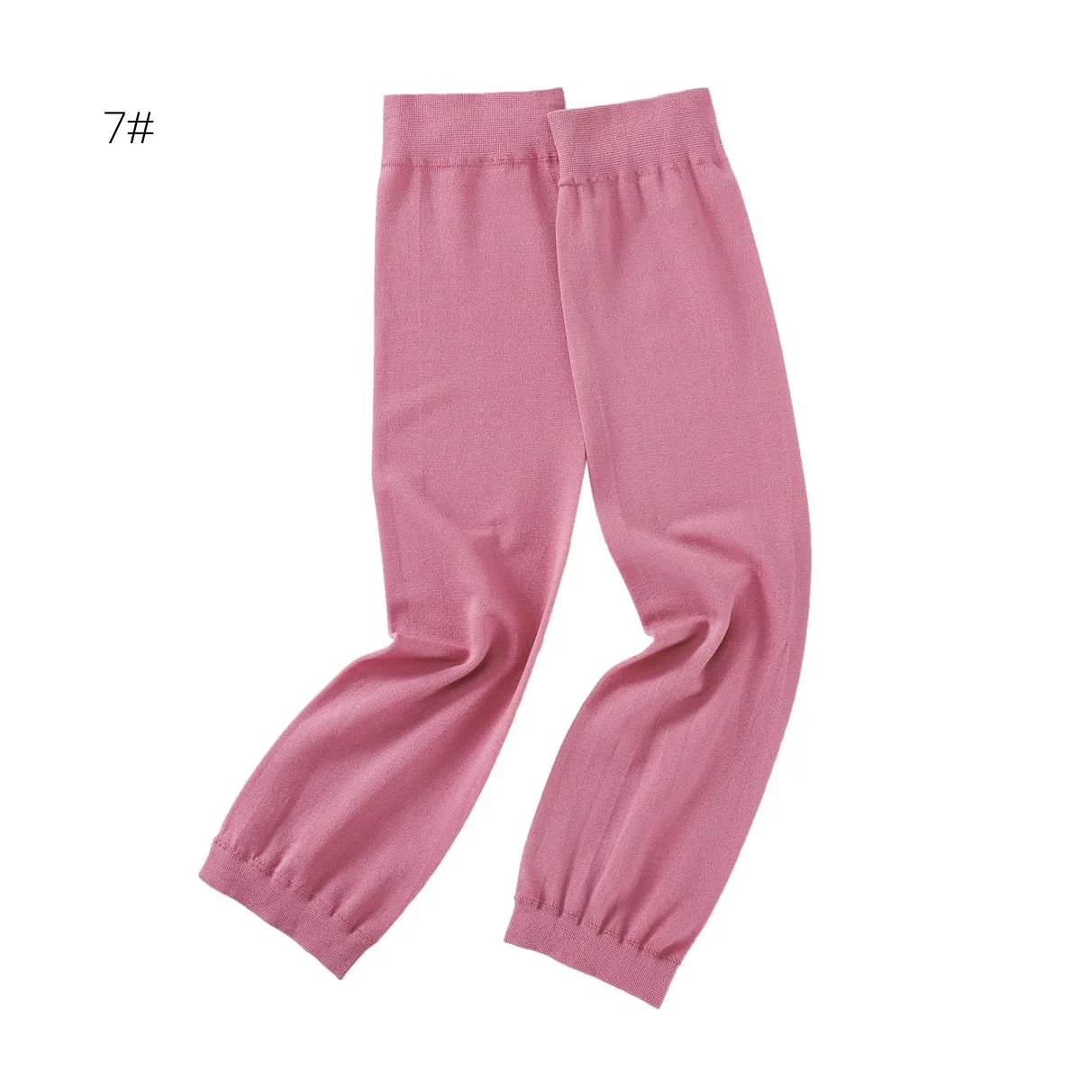 Summer Arab Women's Base Sleeve Solid Color Flat Mouth Elastic Ice Sleeve UV-resistant Thin Sun-protection Sleeve display picture 15