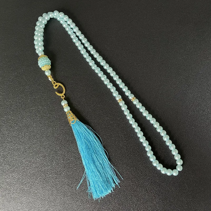 99 6-li Glass Imitation Pearl String Tassel TASBIH Rosary Beads Middle East  Wholesale Original Bracelet Pendant display picture 4