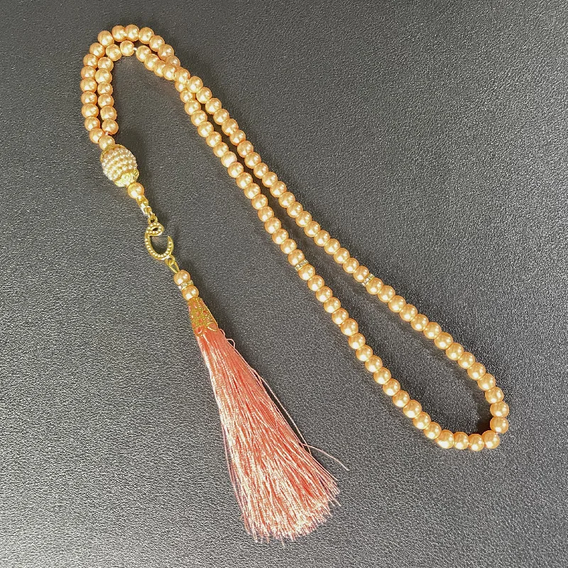 99 6-li Glass Imitation Pearl String Tassel TASBIH Rosary Beads Middle East  Wholesale Original Bracelet Pendant display picture 6