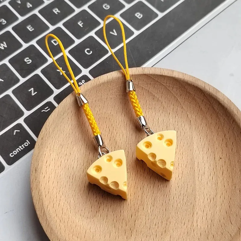 1 Piece All Seasons Resin Cheese Bag Pendant Mobile Phone Chain display picture 1