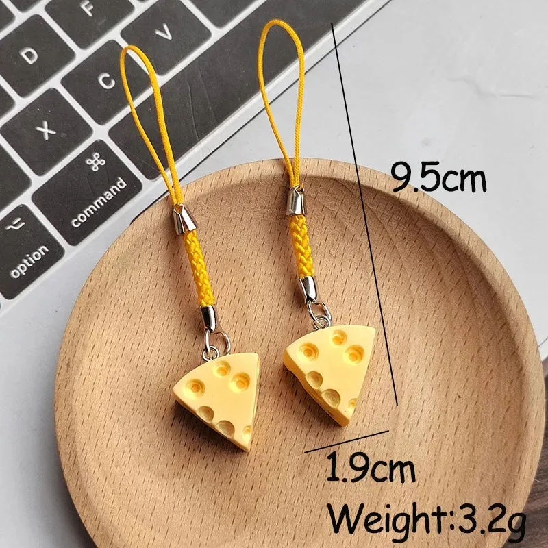 1 Piece All Seasons Resin Cheese Bag Pendant Mobile Phone Chain display picture 2