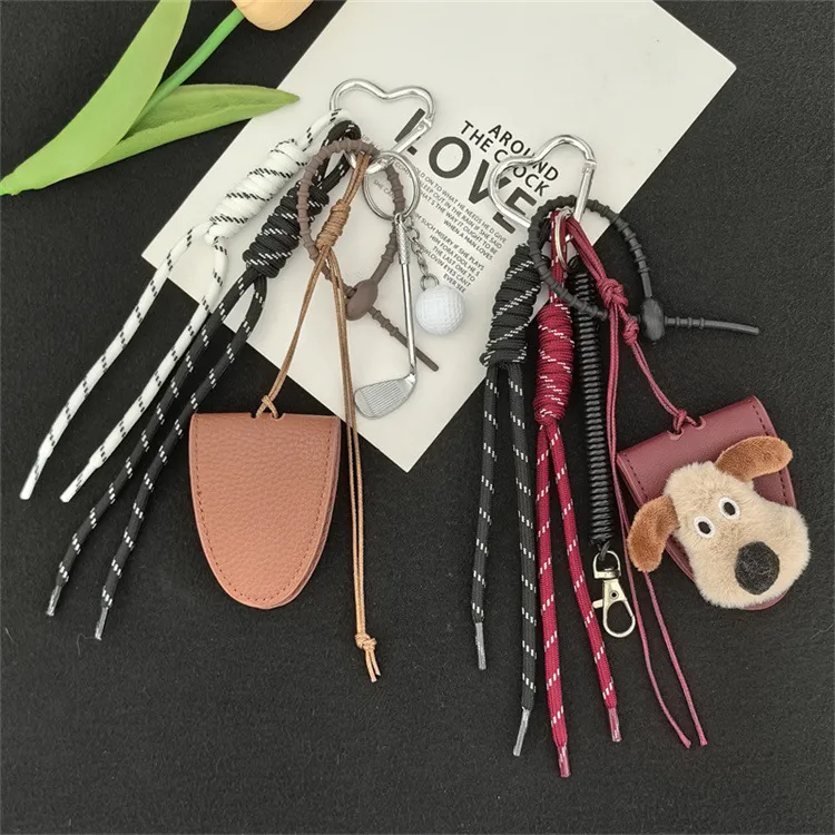 Dopamine Flower Miu Bag Hanging Girl's Heart Colorful Braided Rope Bag Pendant Creative Car Keychain All-match display picture 3