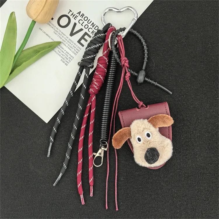 Dopamine Flower Miu Bag Hanging Girl's Heart Colorful Braided Rope Bag Pendant Creative Car Keychain All-match display picture 6