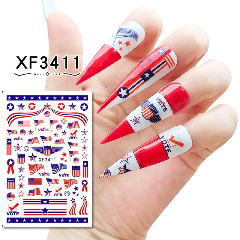 Independence Day Series  Supply Manicure Stickers Nail Stickers 8 Set Manicure Accessories display picture 3