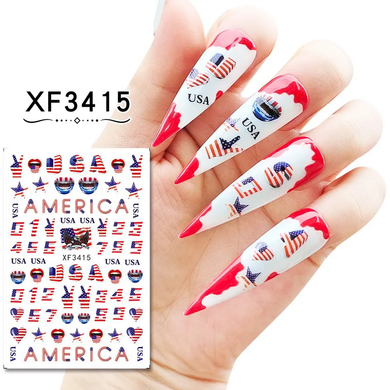 Independence Day Series  Supply Manicure Stickers Nail Stickers 8 Set Manicure Accessories display picture 6